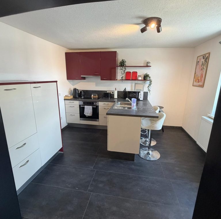 Voll ausgestattete Küche im Business-Apartment in Hallenberg
